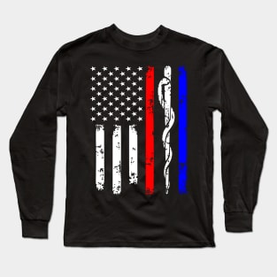 Police & Firefighter & EMT Flag Long Sleeve T-Shirt